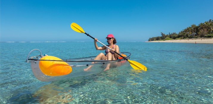 Sortie sur le lagon en kayak transparent